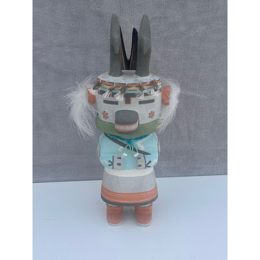 Antelope Kachina Wooden Doll Hand Painted Signed Polingyestewa Southwestern Art
